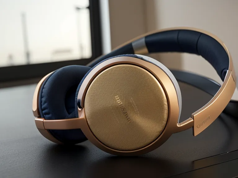 Headphones on a laptop representing audio-based focus tools for remote work.