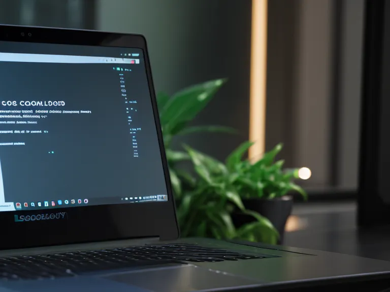Close-up of a code editor showing Javascript logic in a home office.