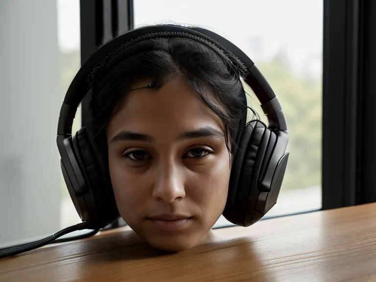 Noise-canceling headphones on a desk, symbolizing a deep work session.