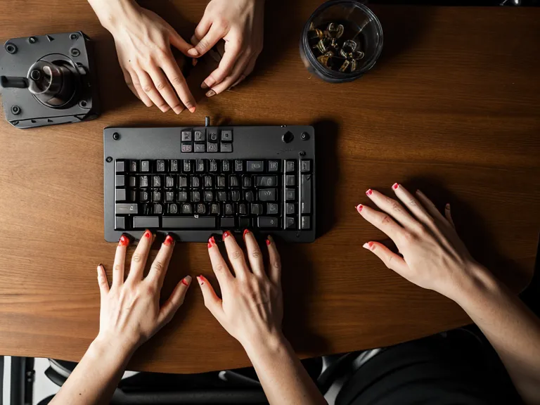 Freelance developer typing on a mechanical keyboard with focus tools nearby.