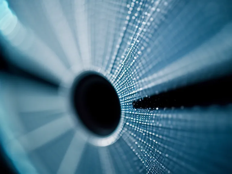 Close-up of a high-resolution monitor screen showing glowing code pixels.