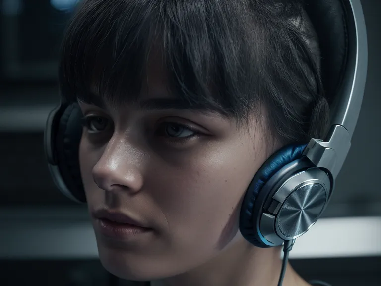 Close-up of over-ear headphones on a developer's desk.