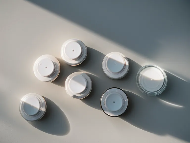 Close-up of focus supplement capsules and a glass of water.